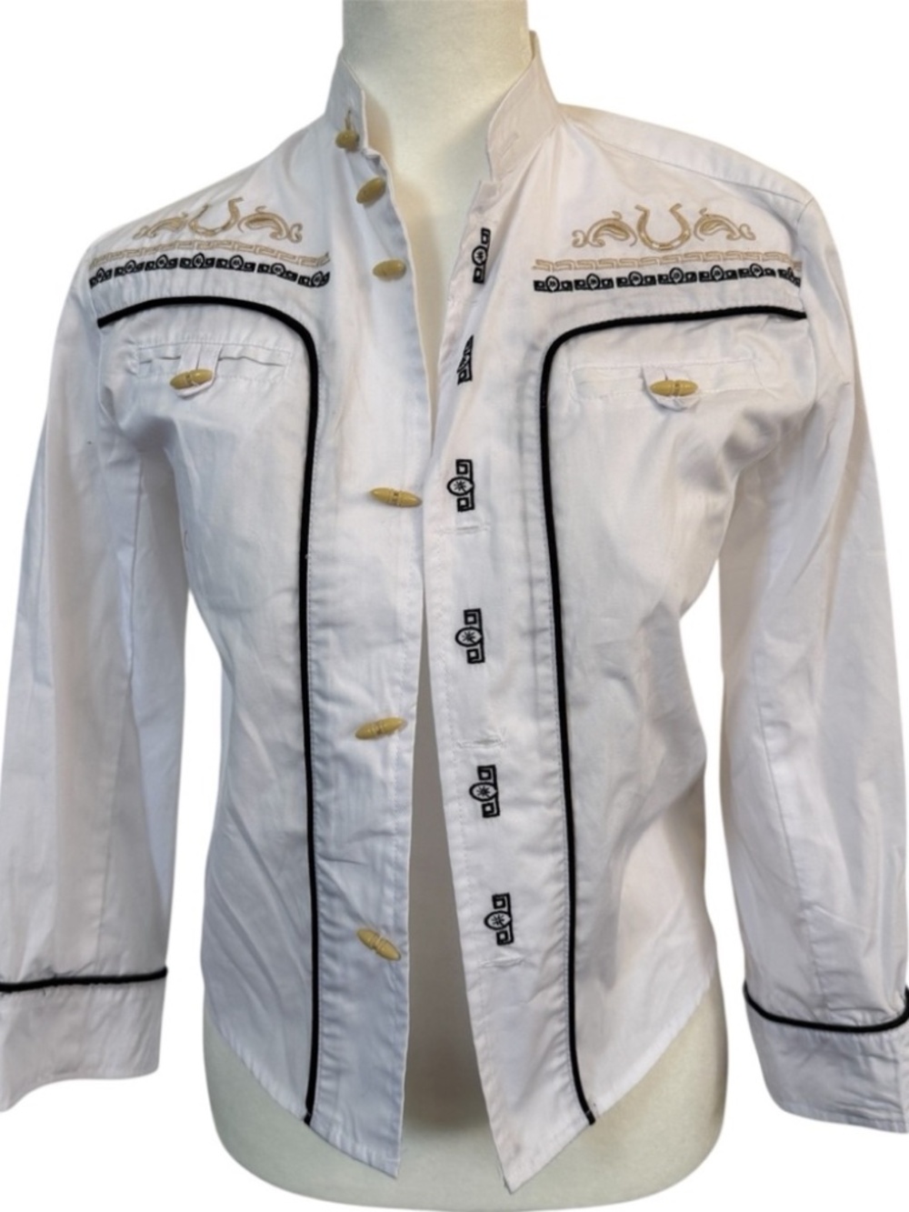 White Diamond Western Embroidered Button‎ Up Shirt Women’s Size 8 Equestrian